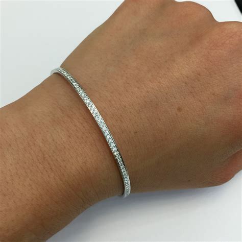 thin diamond bracelet white gold